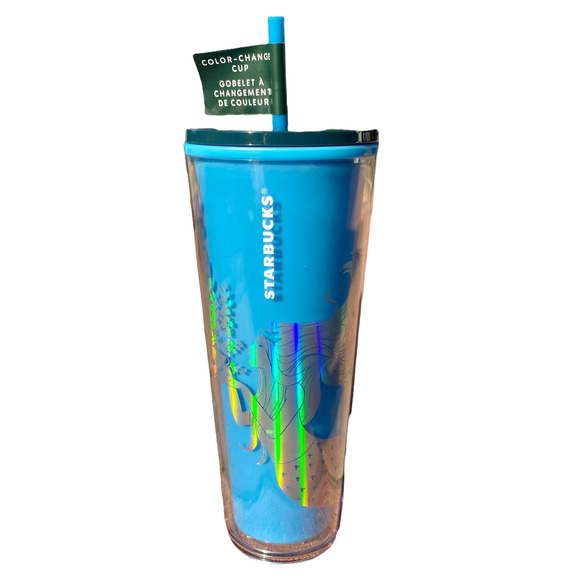 Starbucks Other - 🖤 Starbucks Siren Tumbler Color Change Cold Cup Blue Christmas 2021 24oz 🖤